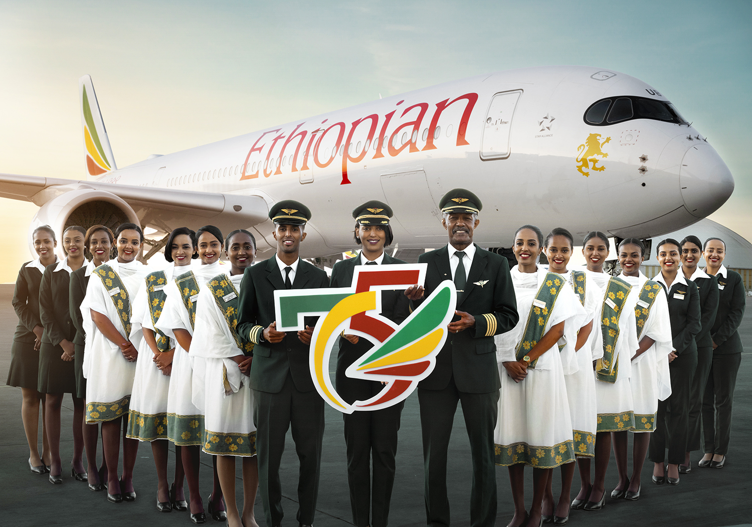 Ethiopian festeggia il 75° anniversario